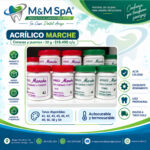 Acrílico Marche para coronas y puentes, 20 g. Autocurable y termocurable; varios tonos. $18.490